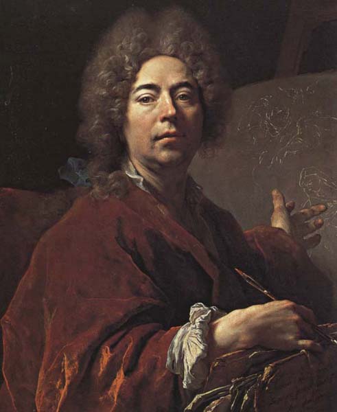 Nicolas de Largilliere Self-Portrait Painting an Annunciation